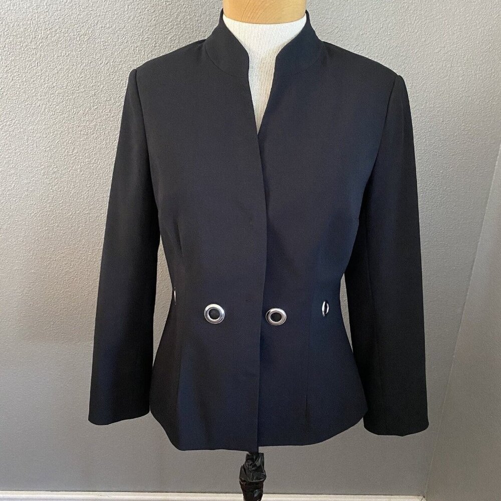 Chadwick’s Blazer Jacket Women’s Size 4 Black‎ Solid Business Party